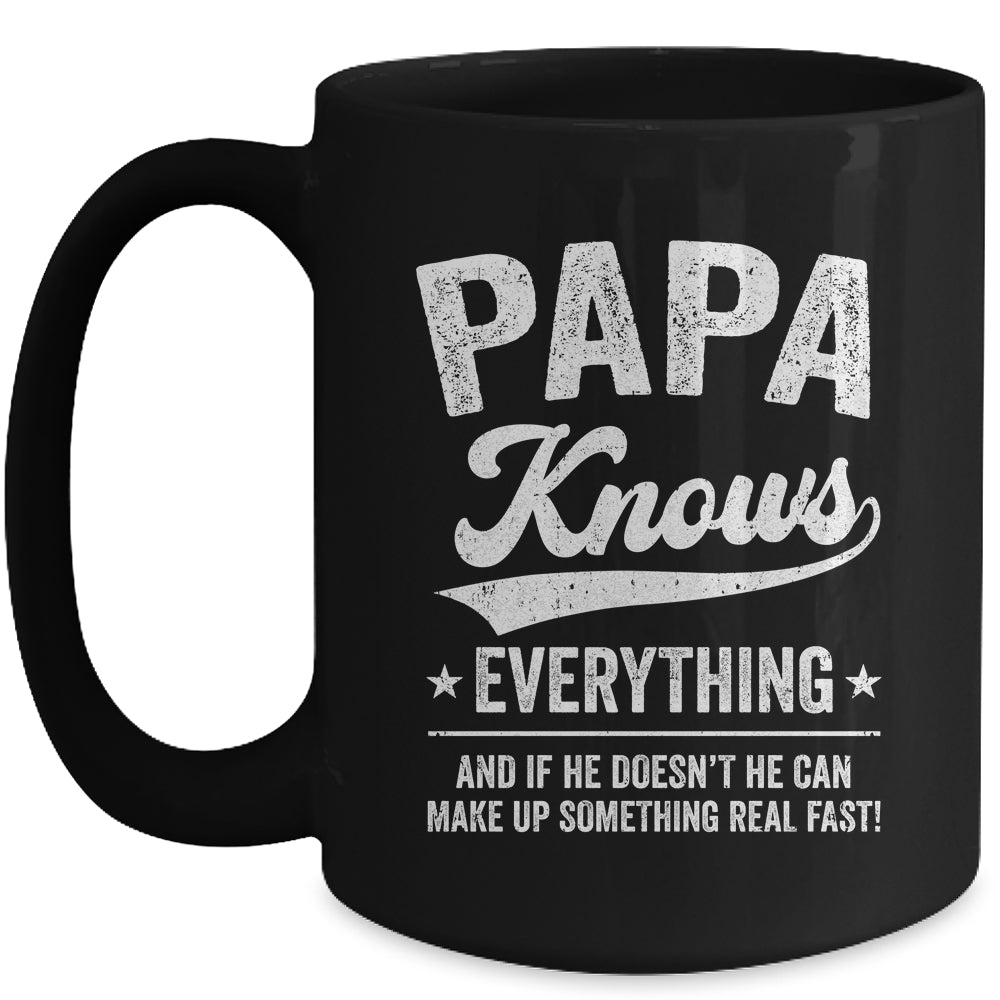 Papa Knows Everything Fathers Day Birthday Christmas Mug | siriusteestore