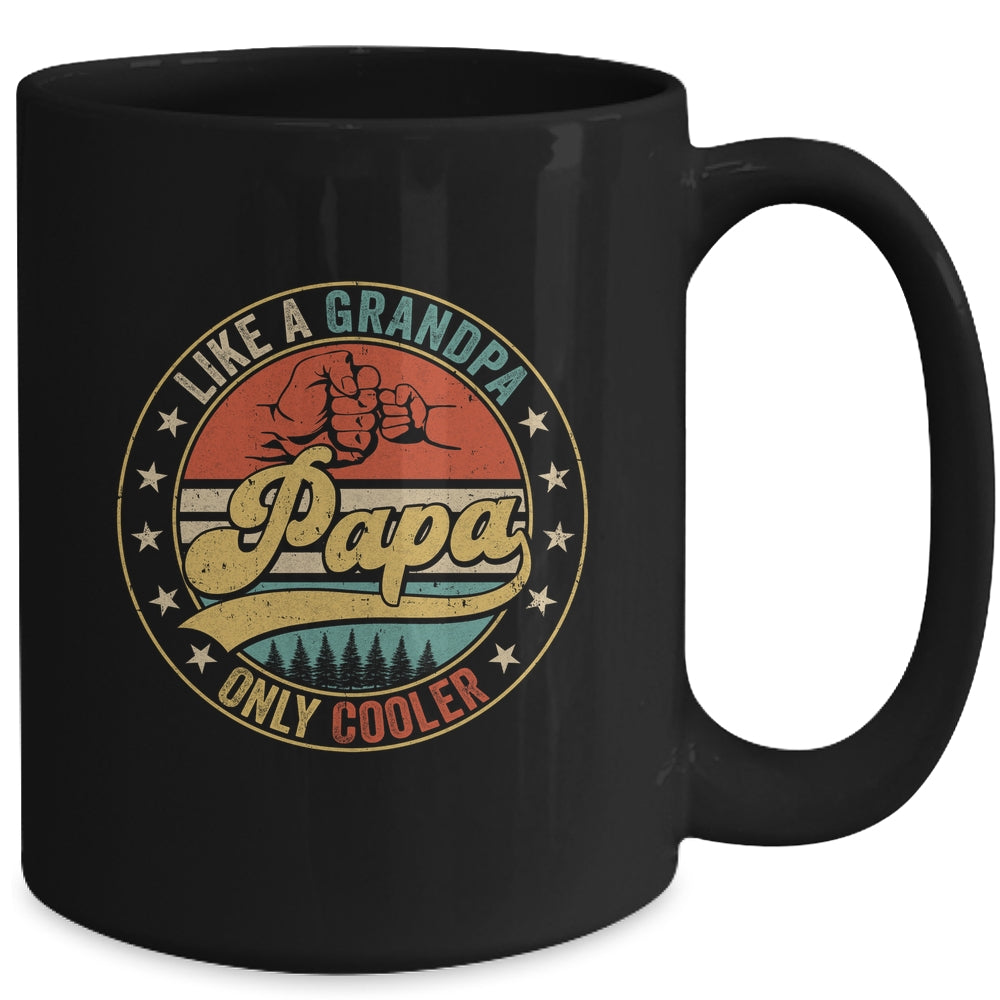 Papa Like A Grandpa Only Cooler Retro Funny Dad Fathers Day Mug | siriusteestore
