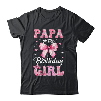 Papa Of Birthday Girl Coquette Bow Matching Family Shirt & Hoodie | siriusteestore