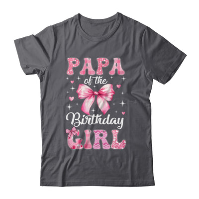 Papa Of Birthday Girl Coquette Bow Matching Family Shirt & Hoodie | siriusteestore