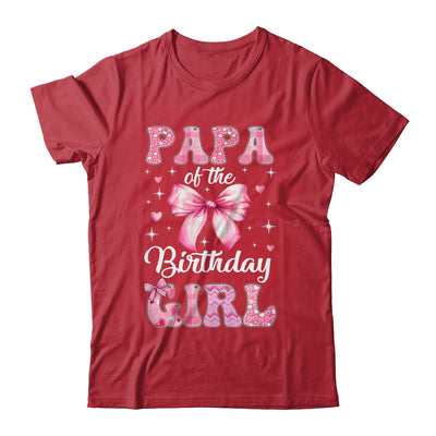 Papa Of Birthday Girl Coquette Bow Matching Family Shirt & Hoodie | siriusteestore