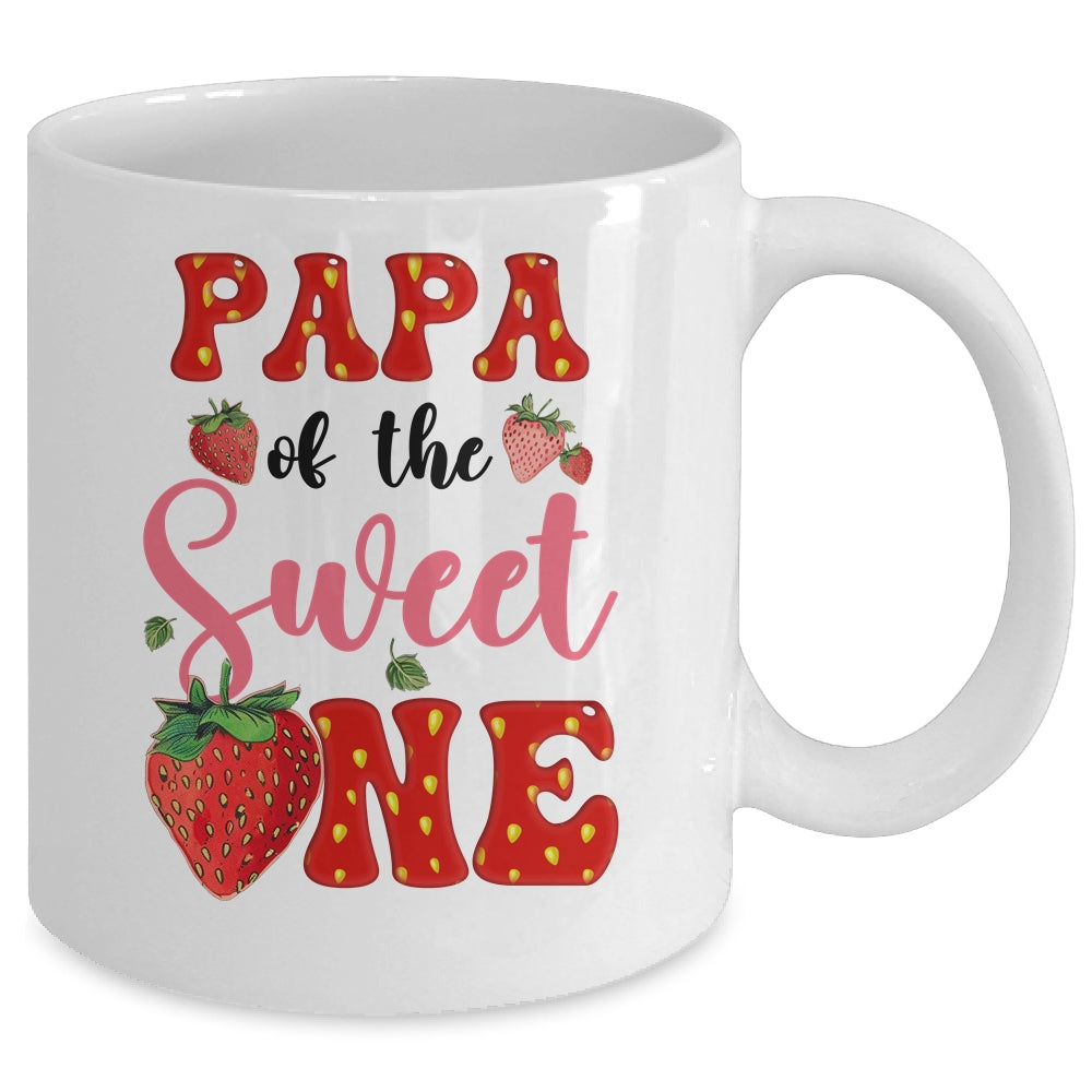 Papa Of Sweet One Strawberry Frist 1st Birthday Girl Mug | siriusteestore