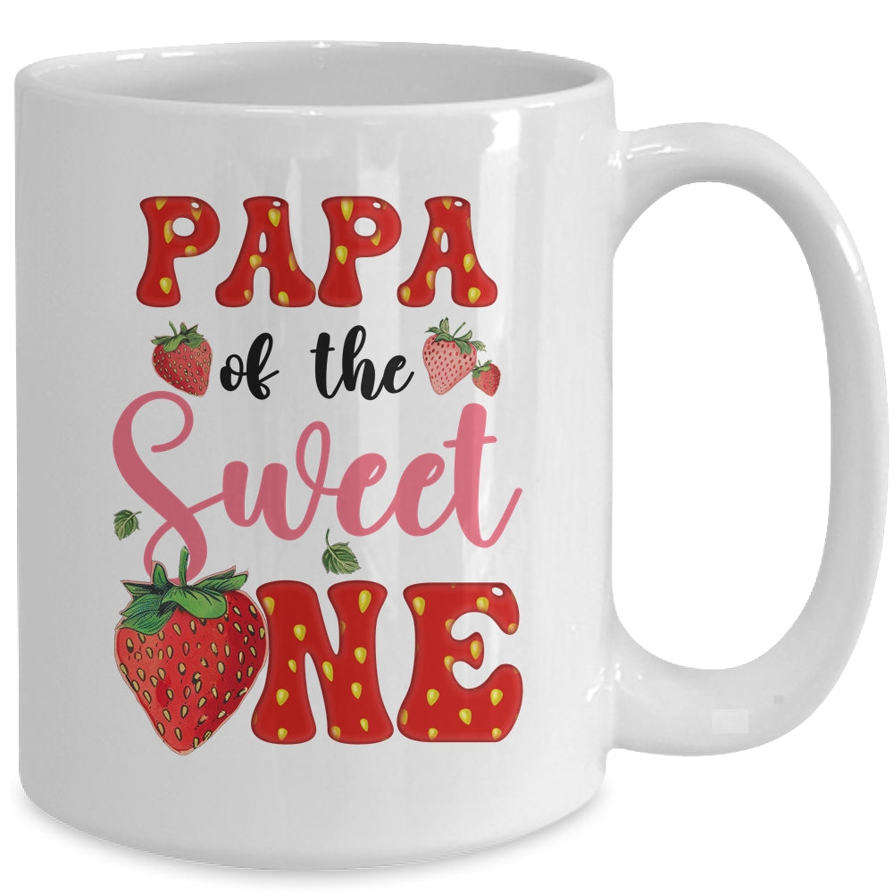 Papa Of Sweet One Strawberry Frist 1st Birthday Girl Mug | siriusteestore