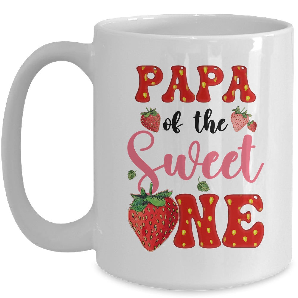 Papa Of Sweet One Strawberry Frist 1st Birthday Girl Mug | siriusteestore