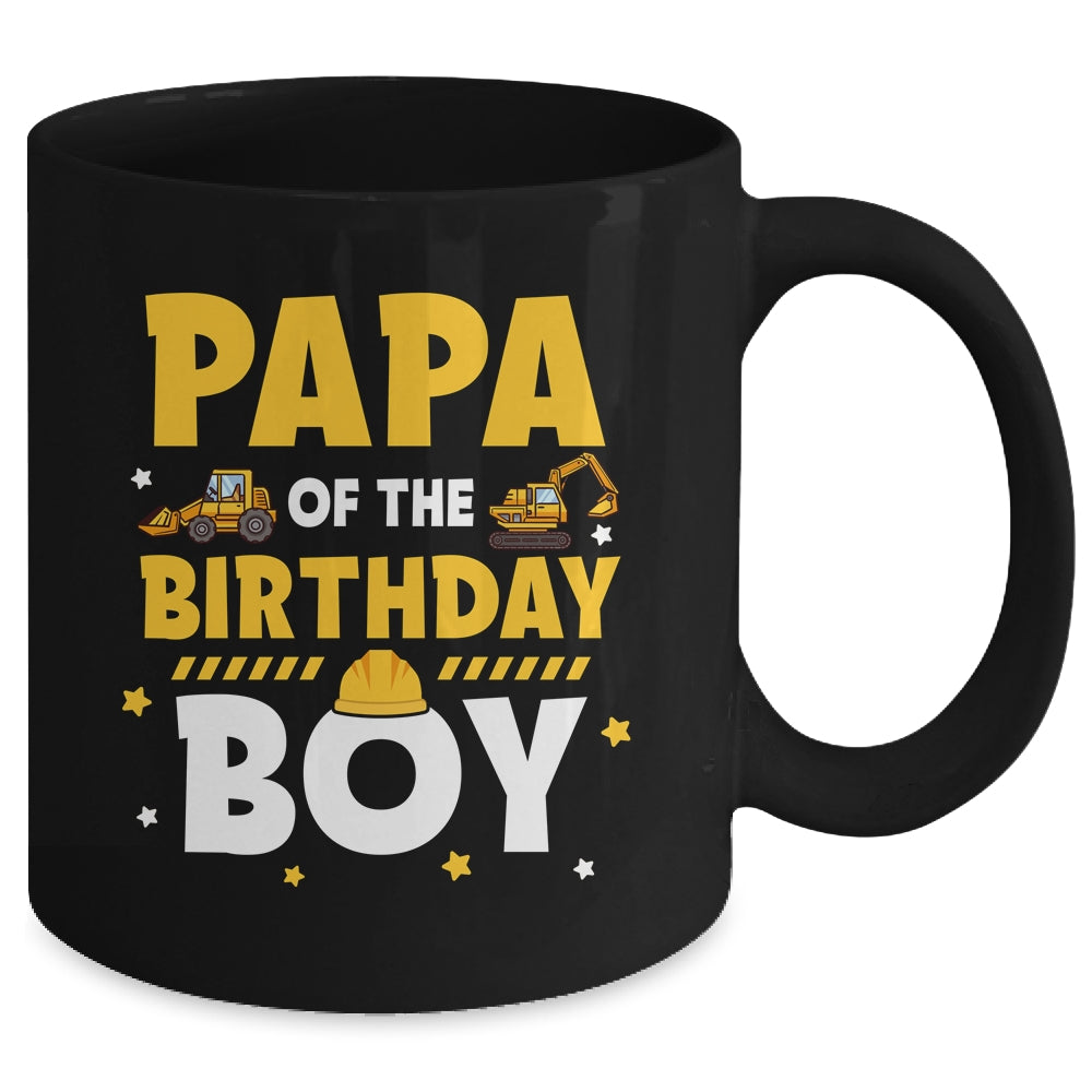 Papa Of The Birthday Boy Construction Worker Family Party Mug | siriusteestore