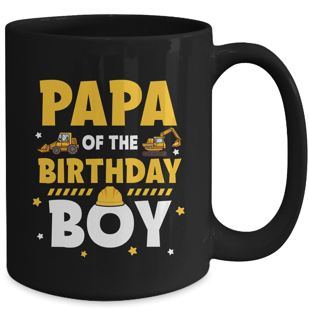 Papa Of The Birthday Boy Construction Worker Family Party Mug | siriusteestore