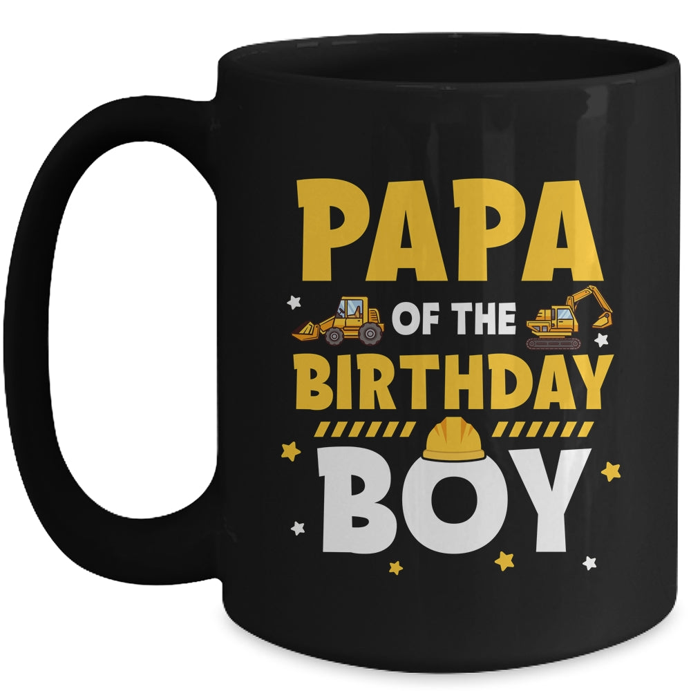 Papa Of The Birthday Boy Construction Worker Family Party Mug | siriusteestore