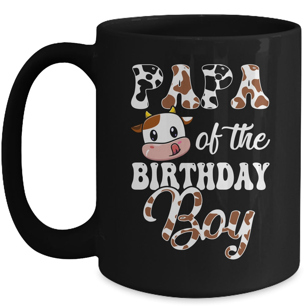 Papa Of The Birthday Boy Cow Farm 1st Birthday Boy Mug | siriusteestore
