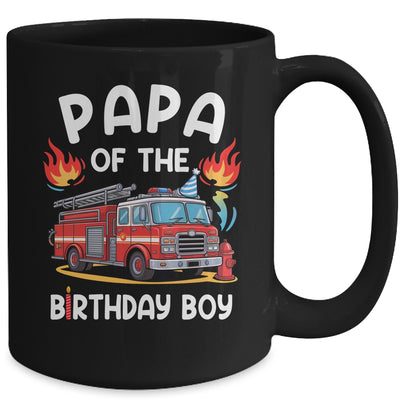 Papa Of The Birthday Boy Fire Truck Firefighter 1st Party Mug | siriusteestore