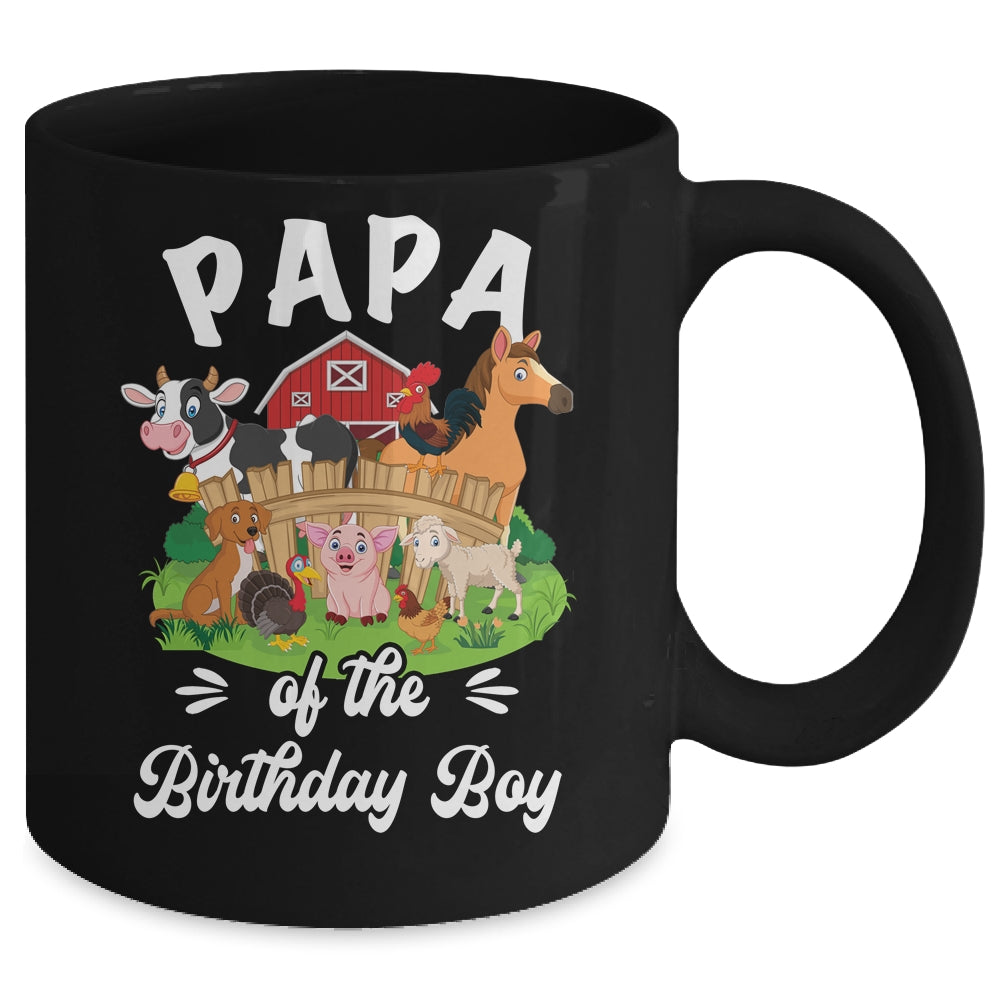 Papa Of The Birthday Boy Party Cow Farm 1st Birthday Party Mug | siriusteestore