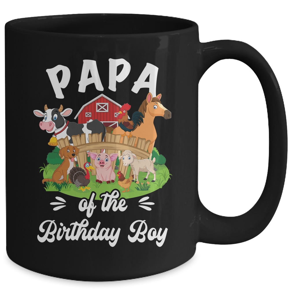 Papa Of The Birthday Boy Party Cow Farm 1st Birthday Party Mug | siriusteestore