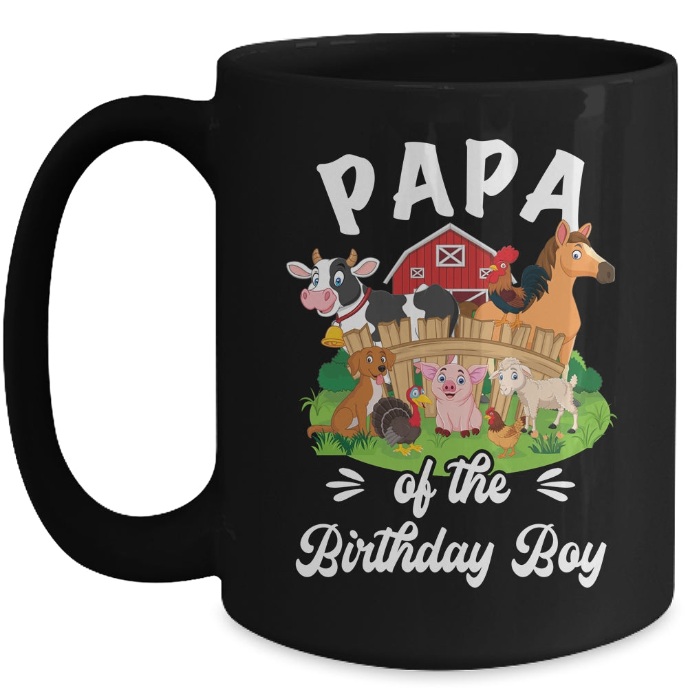Papa Of The Birthday Boy Party Cow Farm 1st Birthday Party Mug | siriusteestore
