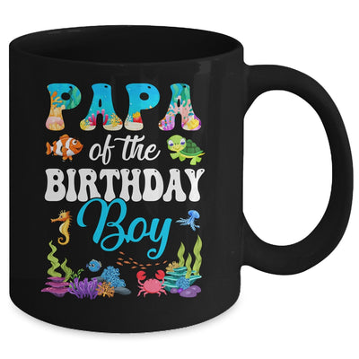 Papa Of The Birthday Boy Sea Fish Ocean Aquarium Party Mug | siriusteestore