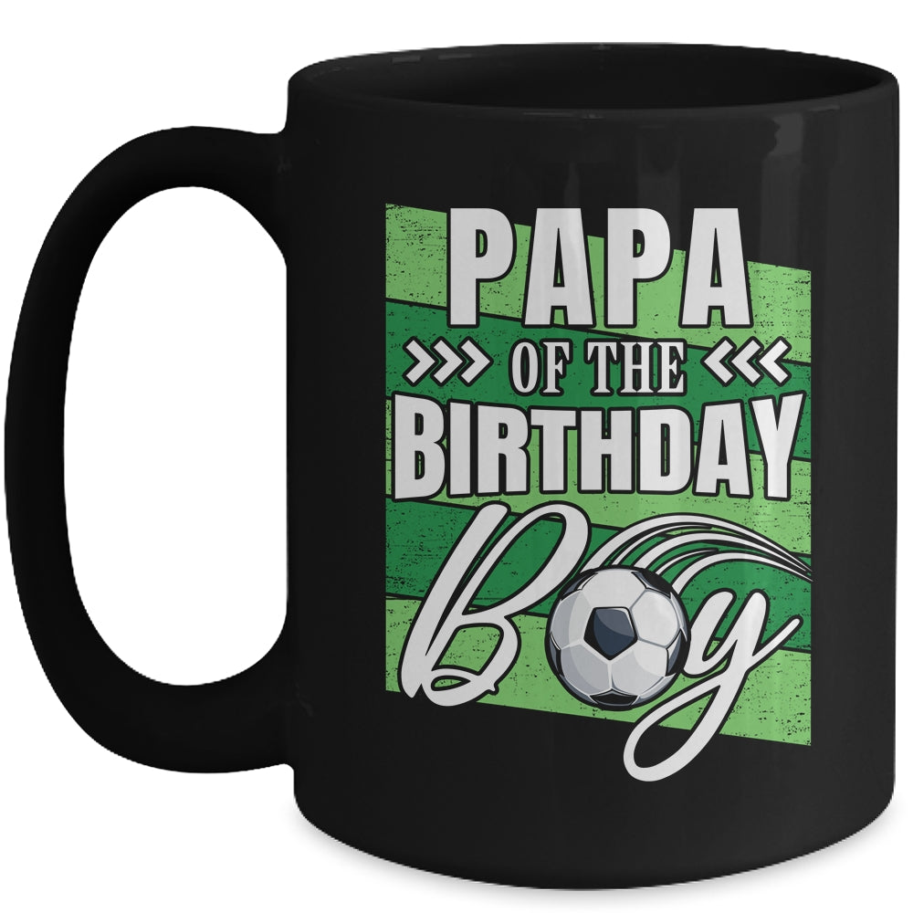 Papa Of The Birthday Boy Soccer Birthday Soccer Player Mug | siriusteestore