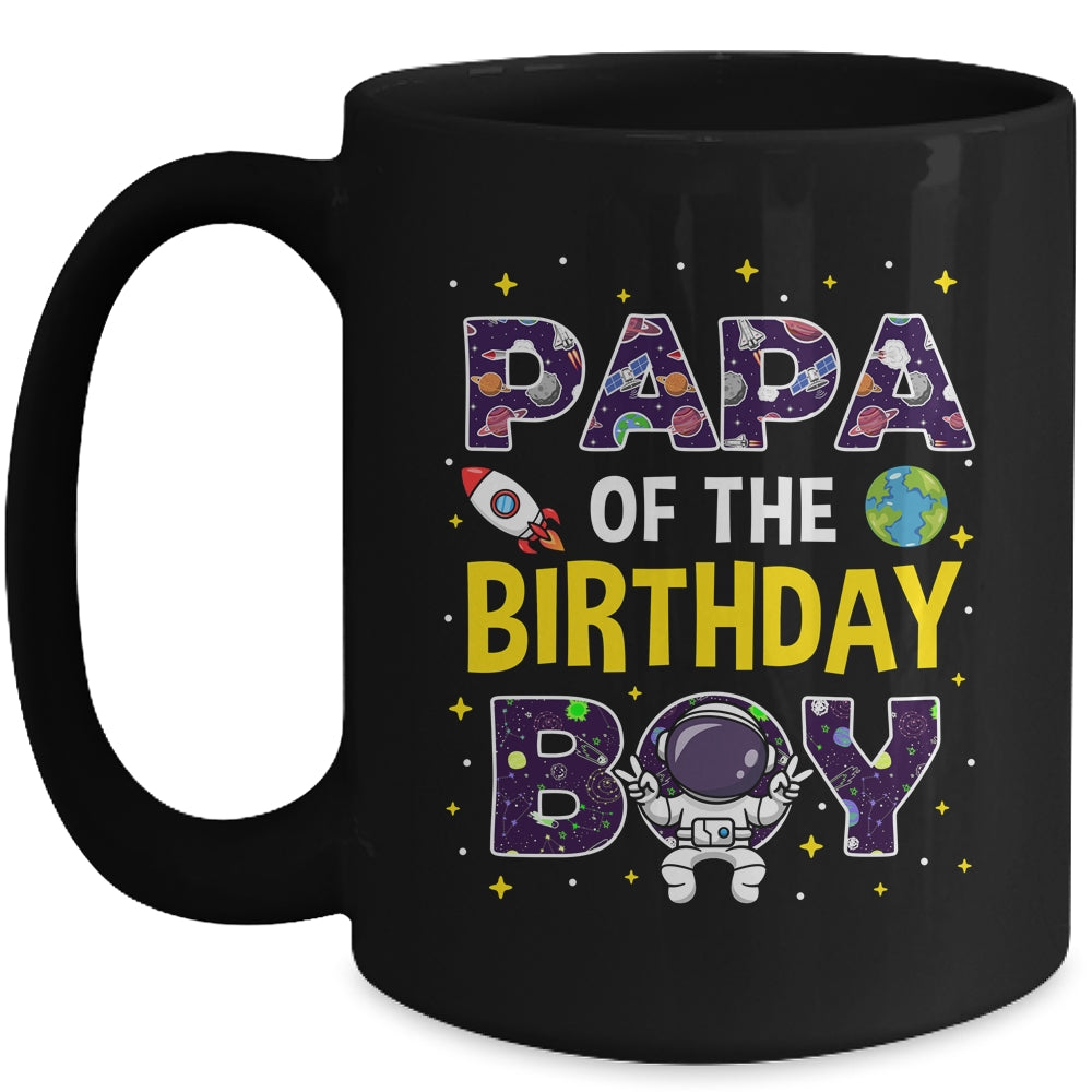 Papa Of The Birthday Boy Space Astronaut Birthday Family Mug | siriusteestore