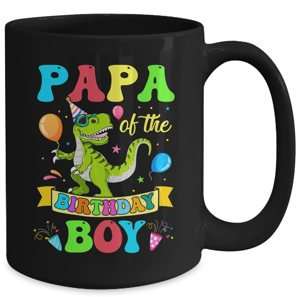 Papa Of The Birthday Boy T-Rex Dinosaur Birthday Party Mug | siriusteestore