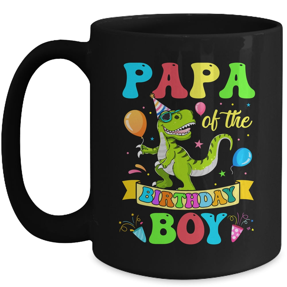Papa Of The Birthday Boy T-Rex Dinosaur Birthday Party Mug | siriusteestore