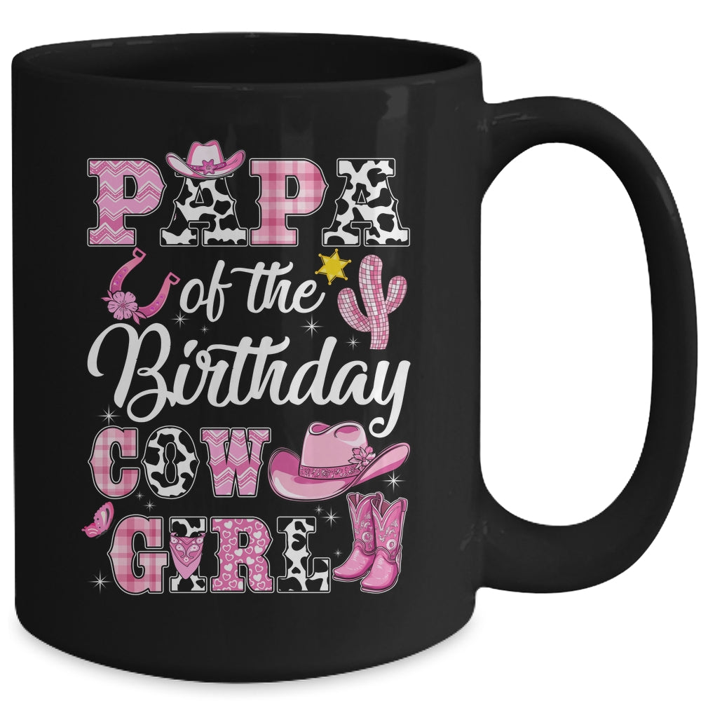 Papa Of The Birthday Cow Girl Western Cowgirl 1st Birthday Mug | siriusteestore