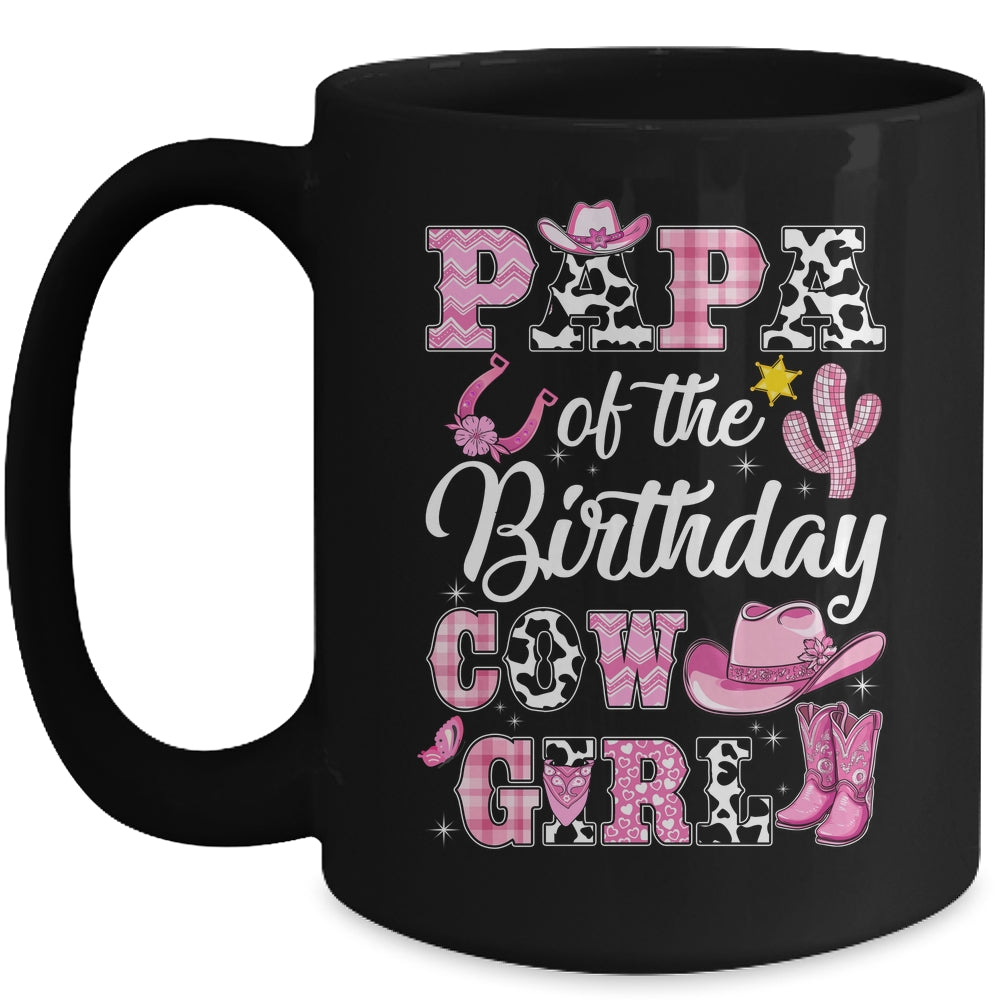 Papa Of The Birthday Cow Girl Western Cowgirl 1st Birthday Mug | siriusteestore