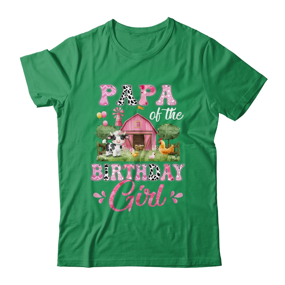 Papa Of The Birthday Girl 1st Birthday Cow Farm Family Shirt & Hoodie | siriusteestore