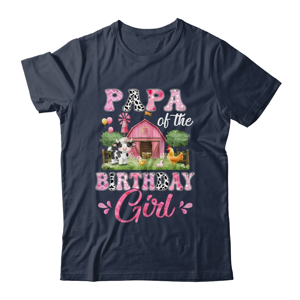 Papa Of The Birthday Girl 1st Birthday Cow Farm Family Shirt & Hoodie | siriusteestore