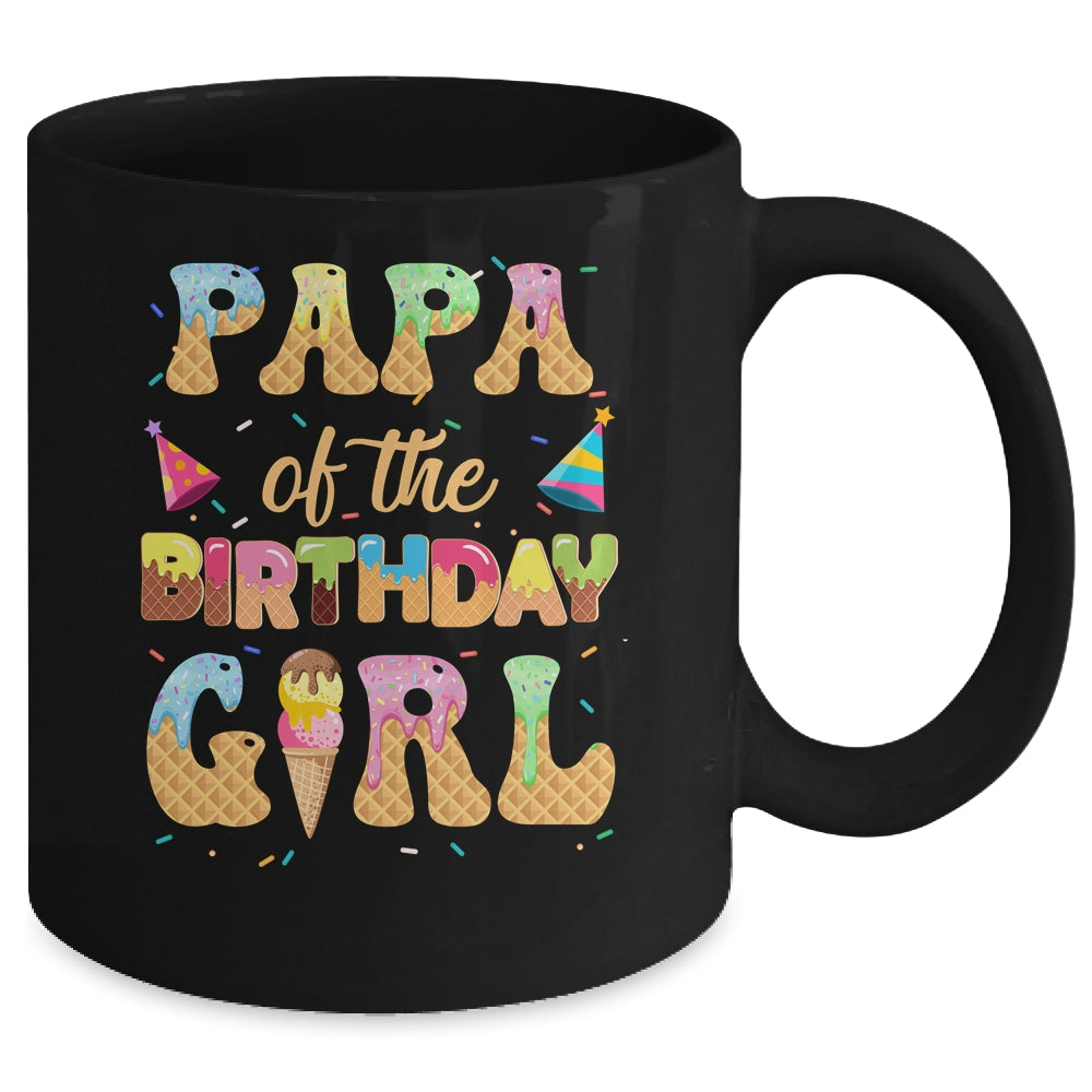 Papa Of The Birthday Girl 1st Ice Cream Party Family Mug | siriusteestore