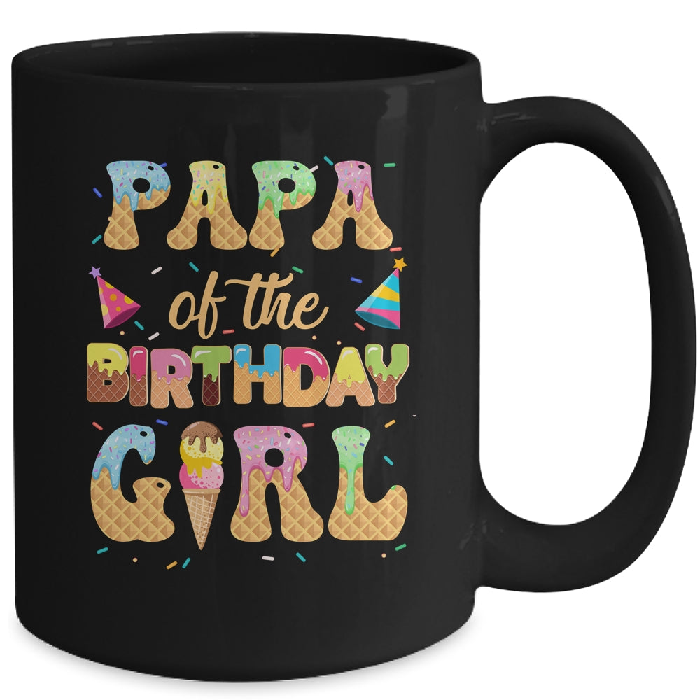 Papa Of The Birthday Girl 1st Ice Cream Party Family Mug | siriusteestore