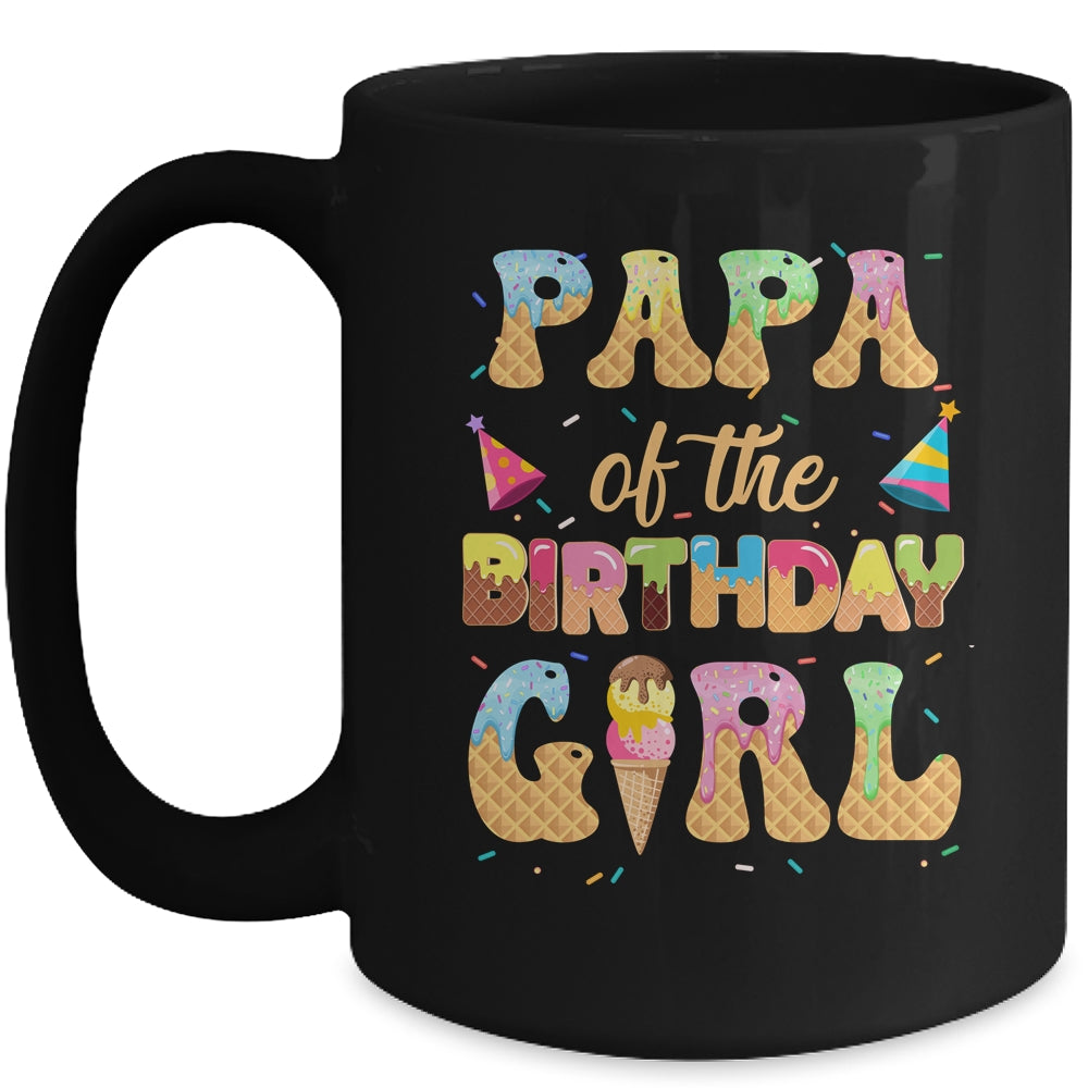 Papa Of The Birthday Girl 1st Ice Cream Party Family Mug | siriusteestore