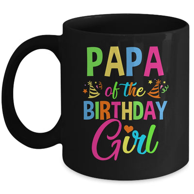 Papa Of The Birthday Girl Glows Retro 80's Party Family Mug | siriusteestore