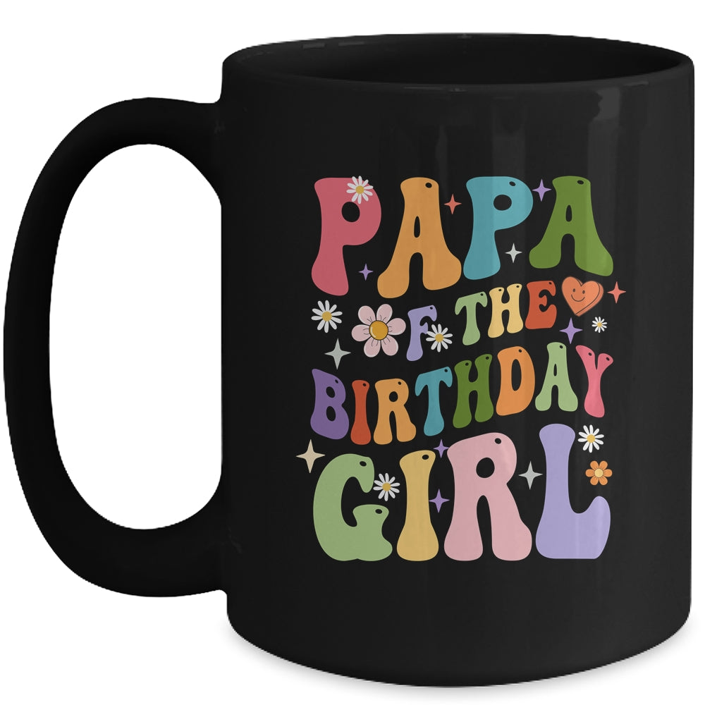 Papa Of The Birthday Girl Groovy Party 1st Birthday Girl Mug | siriusteestore