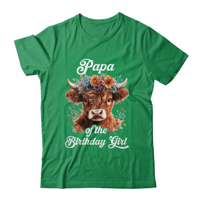 Papa Of The Birthday Girl Highland Cow Farm Family Shirt & Hoodie | siriusteestore