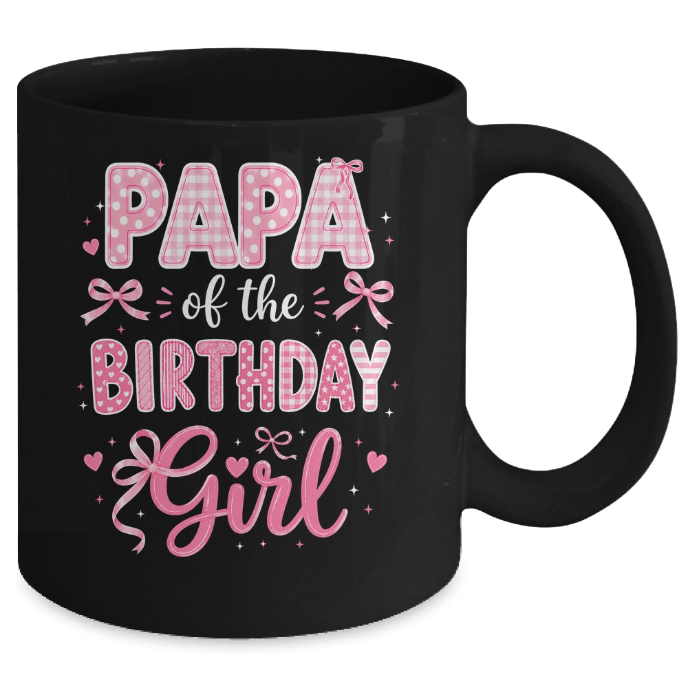 Papa Of The Birthday Girl Matching Pink Coquette Bow Mug | siriusteestore