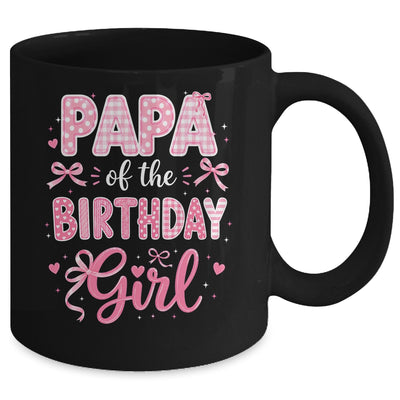 Papa Of The Birthday Girl Matching Pink Coquette Bow Mug | siriusteestore