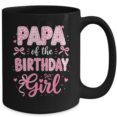 Papa Of The Birthday Girl Matching Pink Coquette Bow Mug | siriusteestore