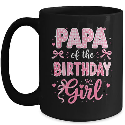Papa Of The Birthday Girl Matching Pink Coquette Bow Mug | siriusteestore