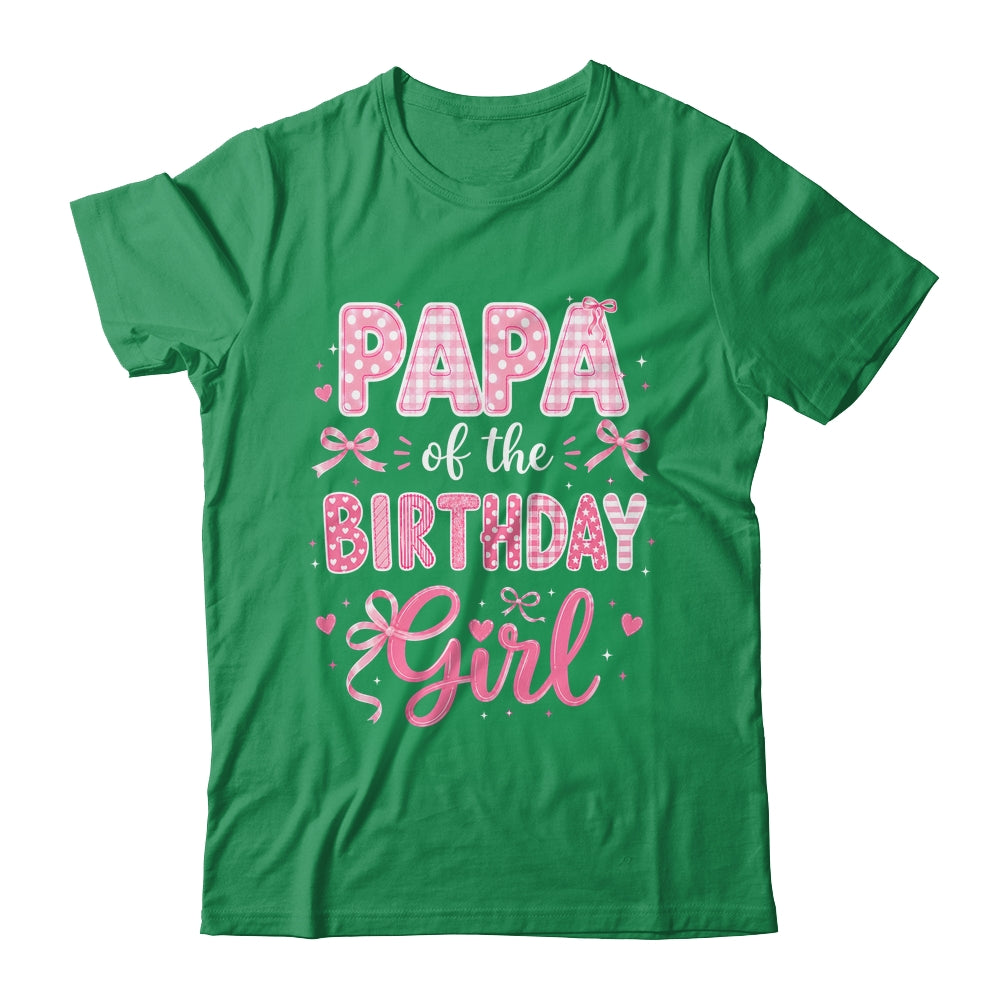 Papa Of The Birthday Girl Matching Pink Coquette Bow Shirt & Hoodie | siriusteestore