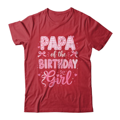 Papa Of The Birthday Girl Matching Pink Coquette Bow Shirt & Hoodie | siriusteestore