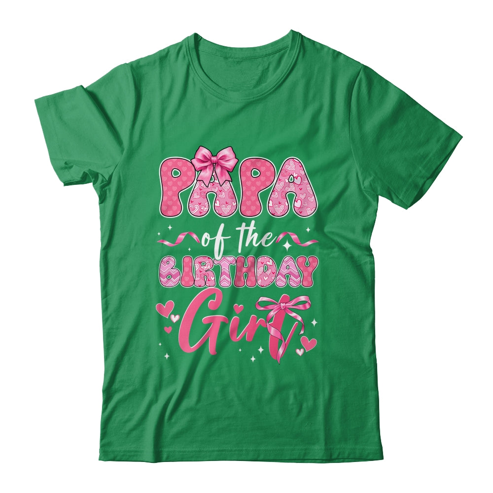 Papa Of The Birthday Girl Pink Coquette Bow Family Shirt & Hoodie | siriusteestore
