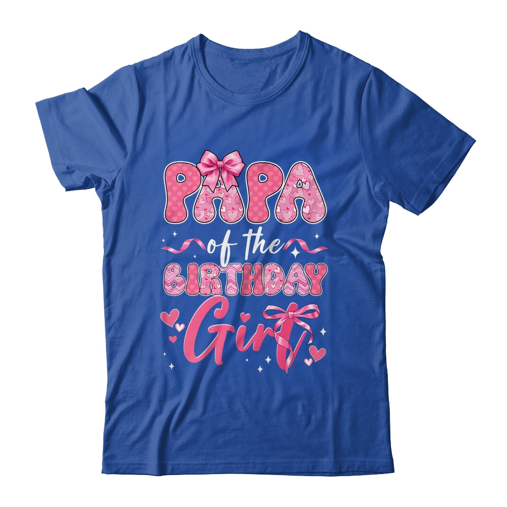 Papa Of The Birthday Girl Pink Coquette Bow Family Shirt & Hoodie | siriusteestore