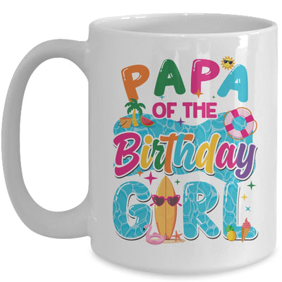 Papa Of The Birthday Girl Pool Party Beach Family Matching Mug | siriusteestore