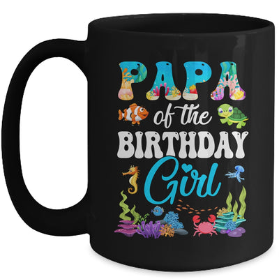 Papa Of The Birthday Girl Sea Fish Ocean Aquarium Party Mug | siriusteestore