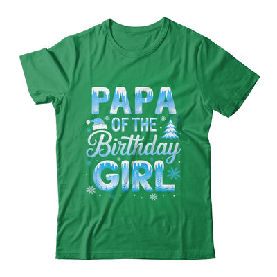 Papa Of The Birthday Girl Snowflakes Winter Family Matching Shirt & Hoodie | siriusteestore