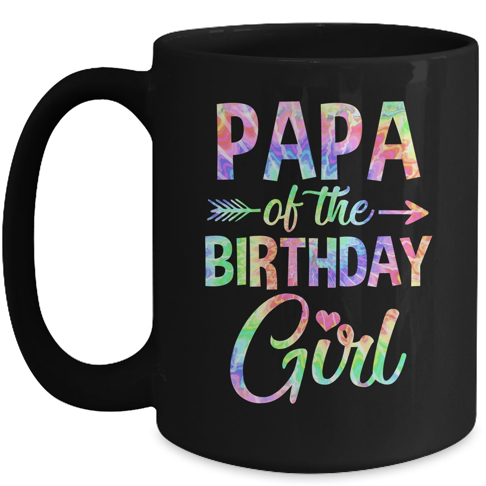 Papa Of The Birthday Girl Tie Dye 1st Birthday Girl Family Mug | siriusteestore