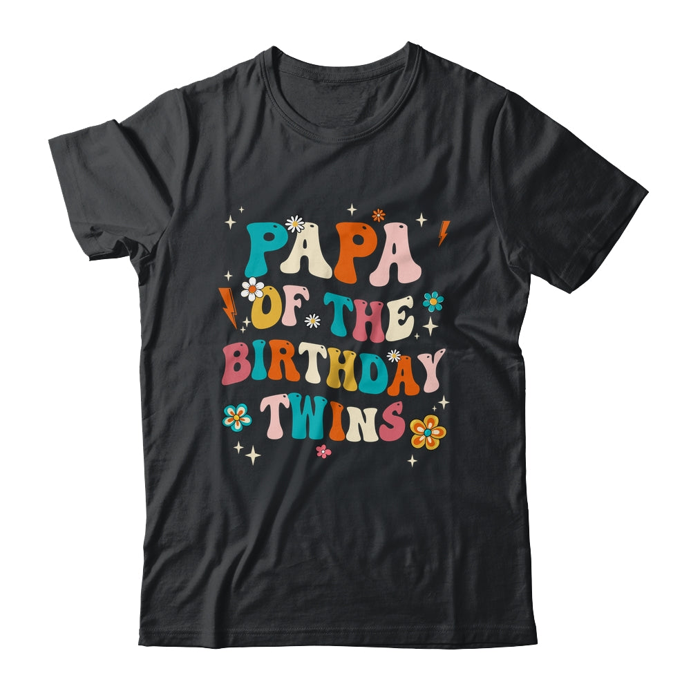 Papa Of The Birthday Twins Boys Girls Party Retro Bday Shirt & Hoodie | siriusteestore