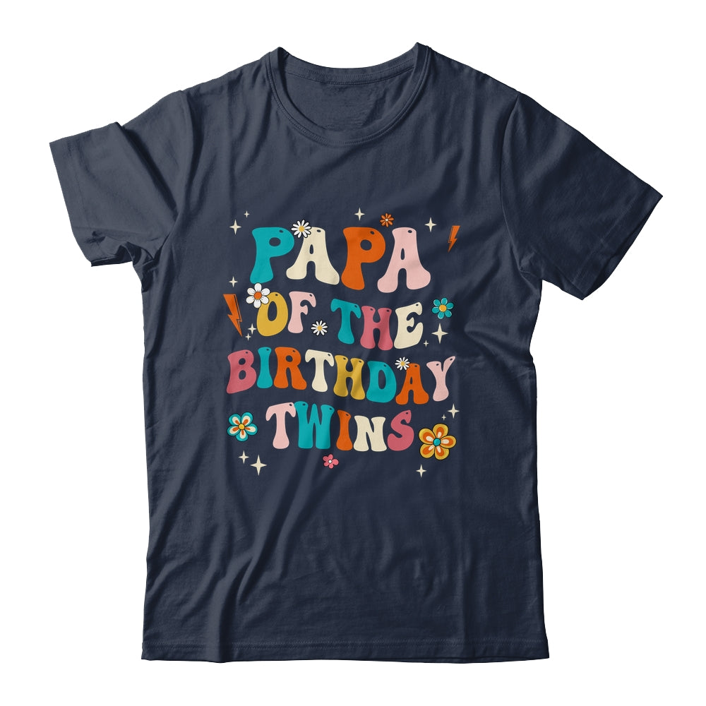 Papa Of The Birthday Twins Boys Girls Party Retro Bday Shirt & Hoodie | siriusteestore