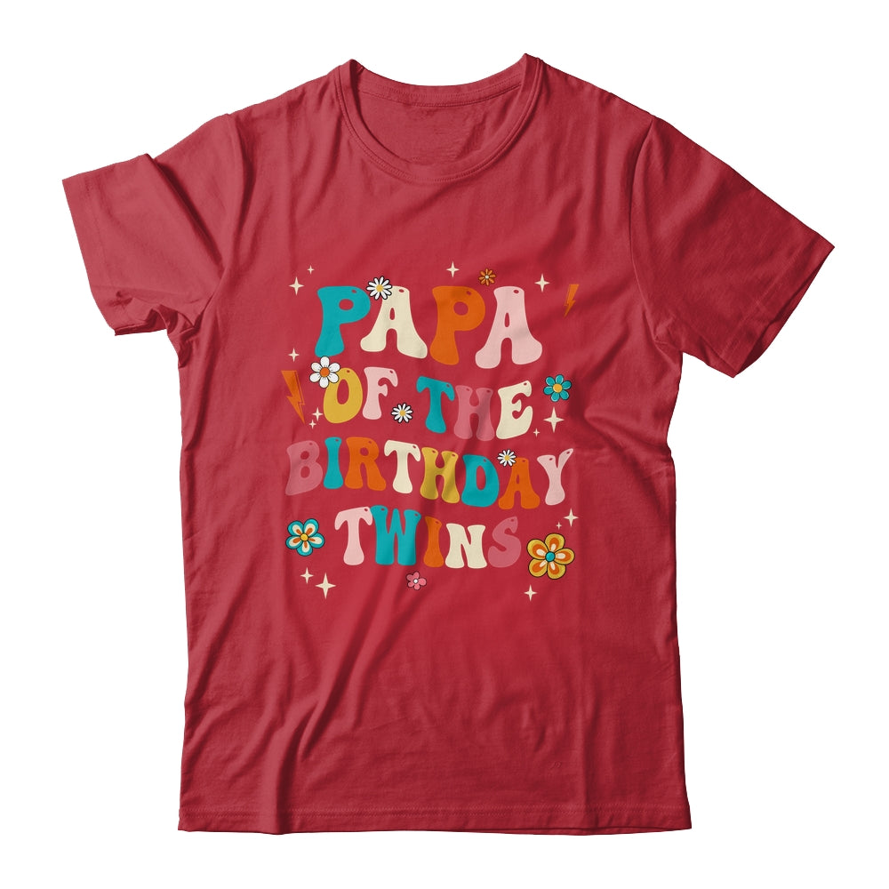 Papa Of The Birthday Twins Boys Girls Party Retro Bday Shirt & Hoodie | siriusteestore
