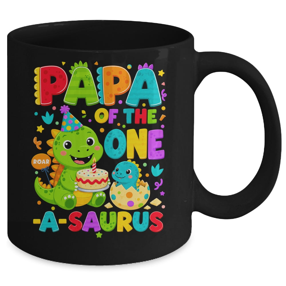 Papa Of The One-A-Saurus 1St Birthday Boy T-Rex Dinosaur Mug | siriusteestore