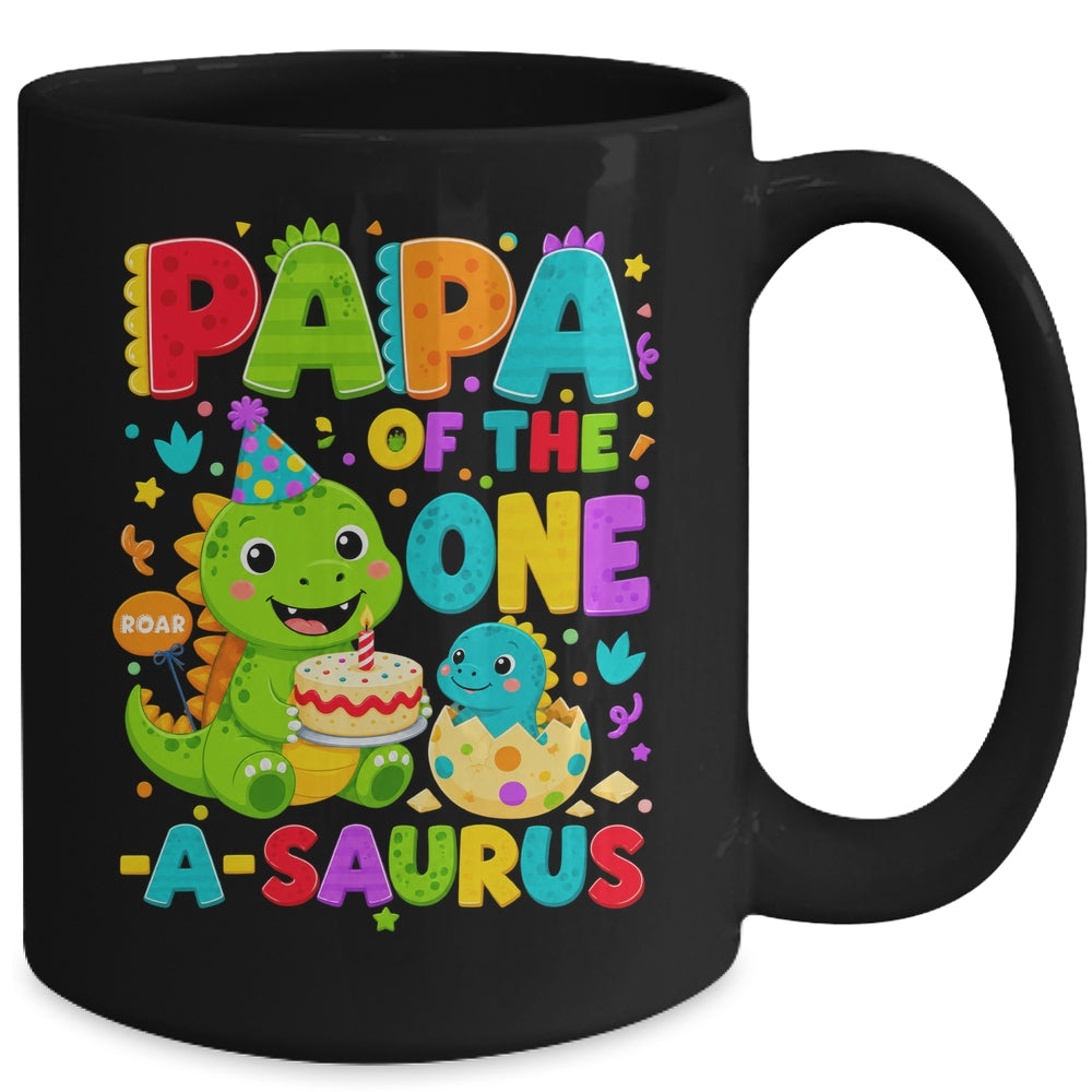 Papa Of The One-A-Saurus 1St Birthday Boy T-Rex Dinosaur Mug | siriusteestore