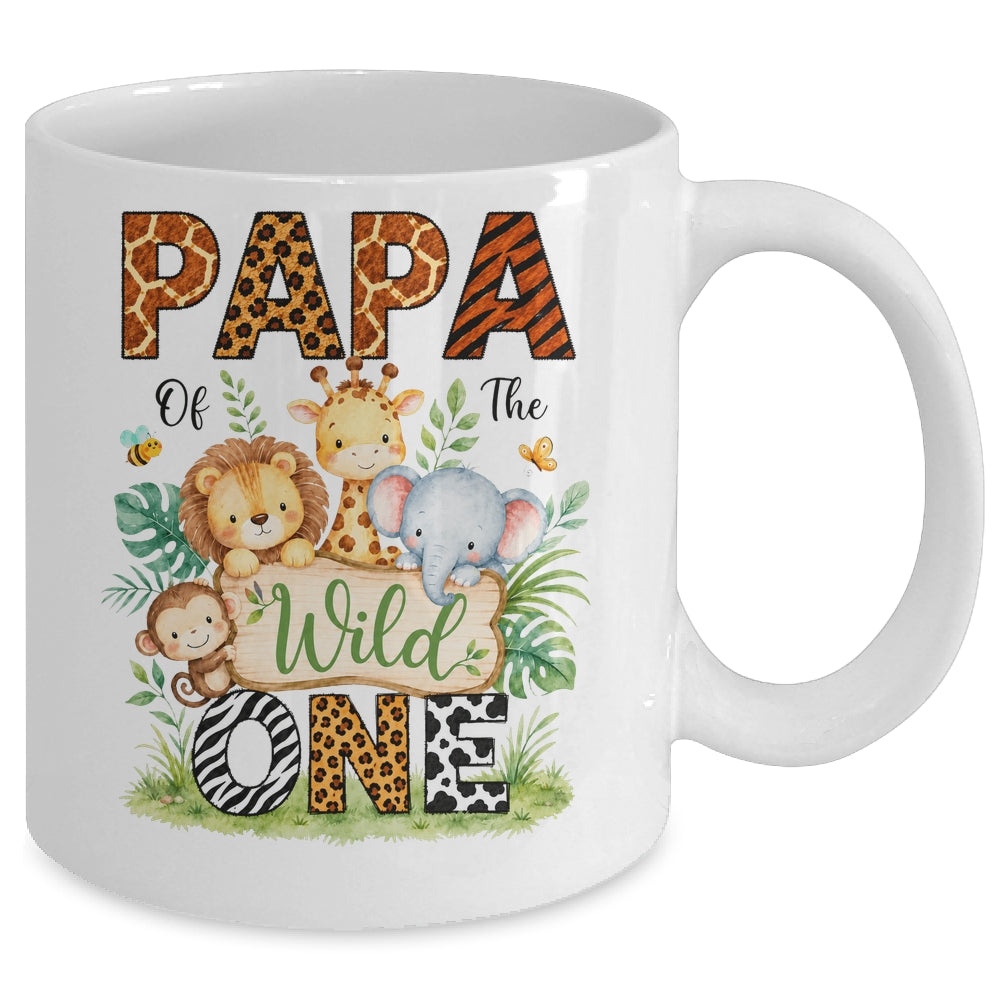 Papa Of The Wild One First Birthday Boy Jungle Safari Mug | siriusteestore