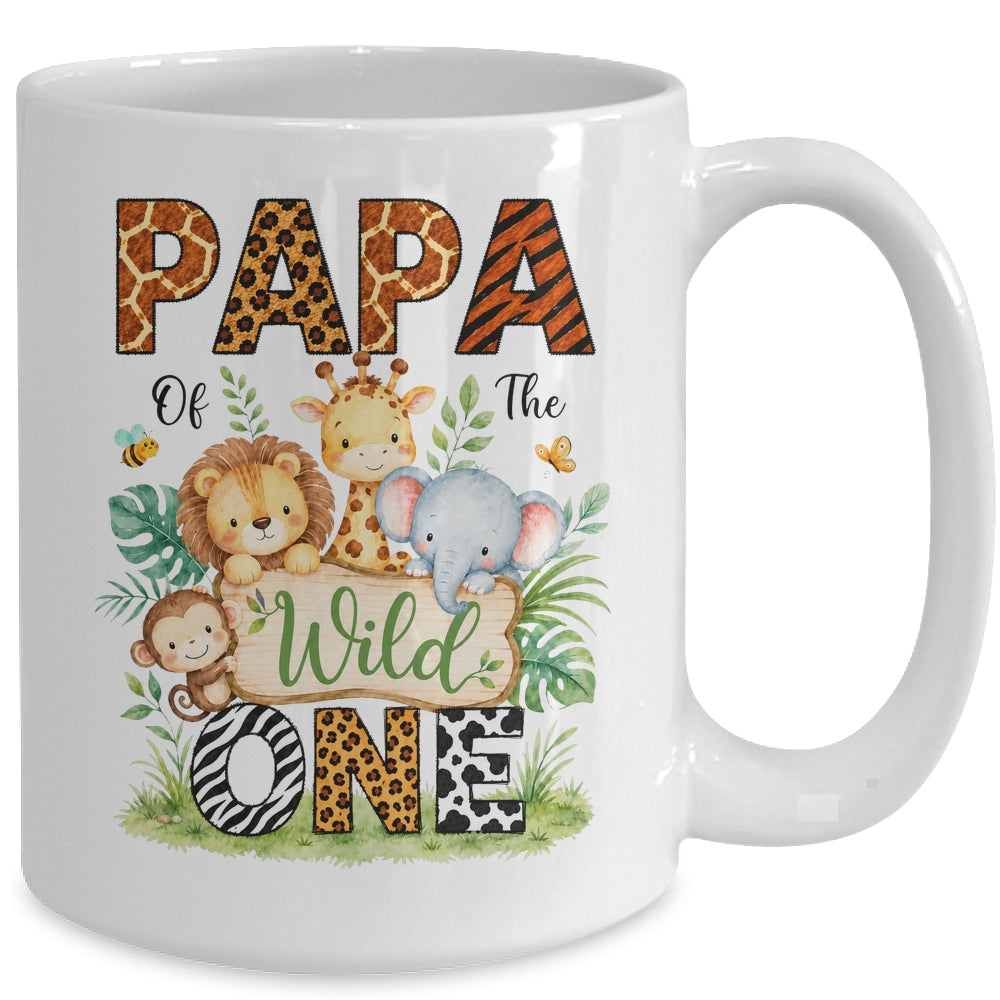 Papa Of The Wild One First Birthday Boy Jungle Safari Mug | siriusteestore